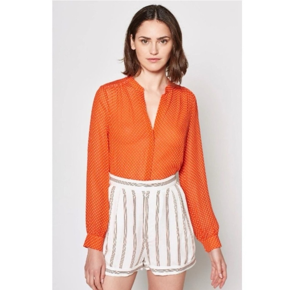Joie Orange Polka Dot Women's Top